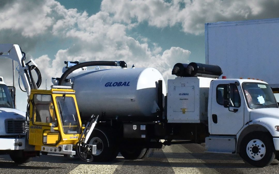 A lineup of Global Ground Support products including the G-2200, GRV-2000, and Hi-Lift.